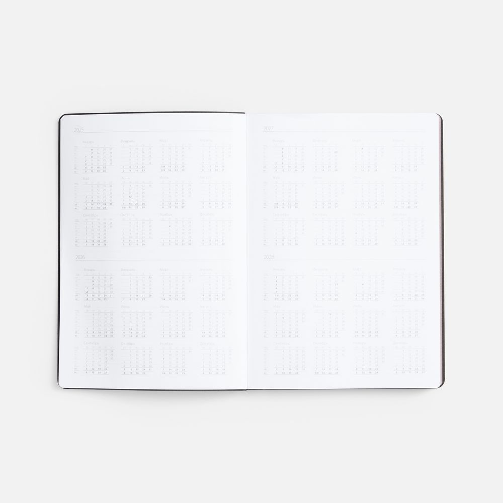 Ежедневник Nebraska Flex, недатированный, красный с серебристым