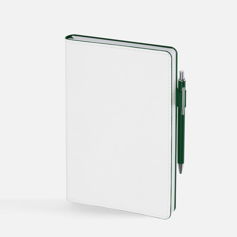 Ежедневник White Shall, недатированный, бело-зеленый