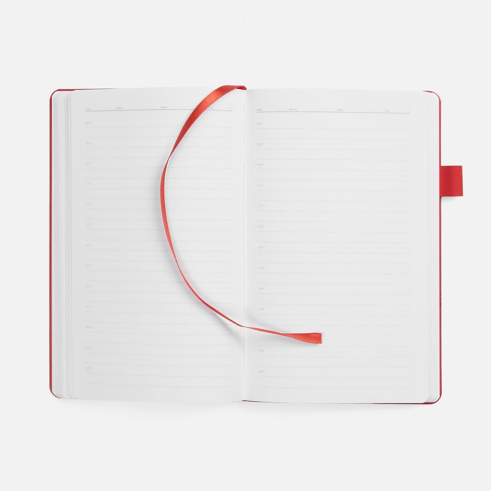 Ежедневник White Shall, недатированный, бело-красный