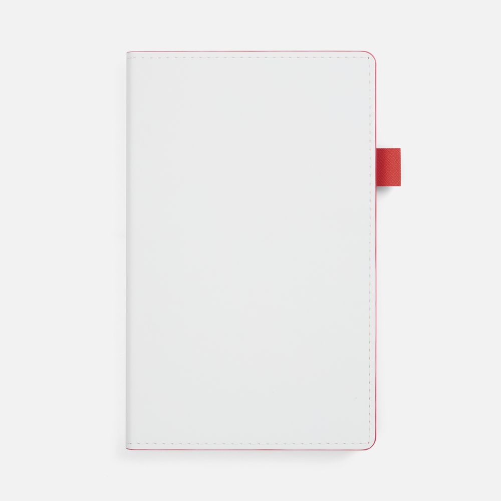 Ежедневник White Shall, недатированный, бело-красный