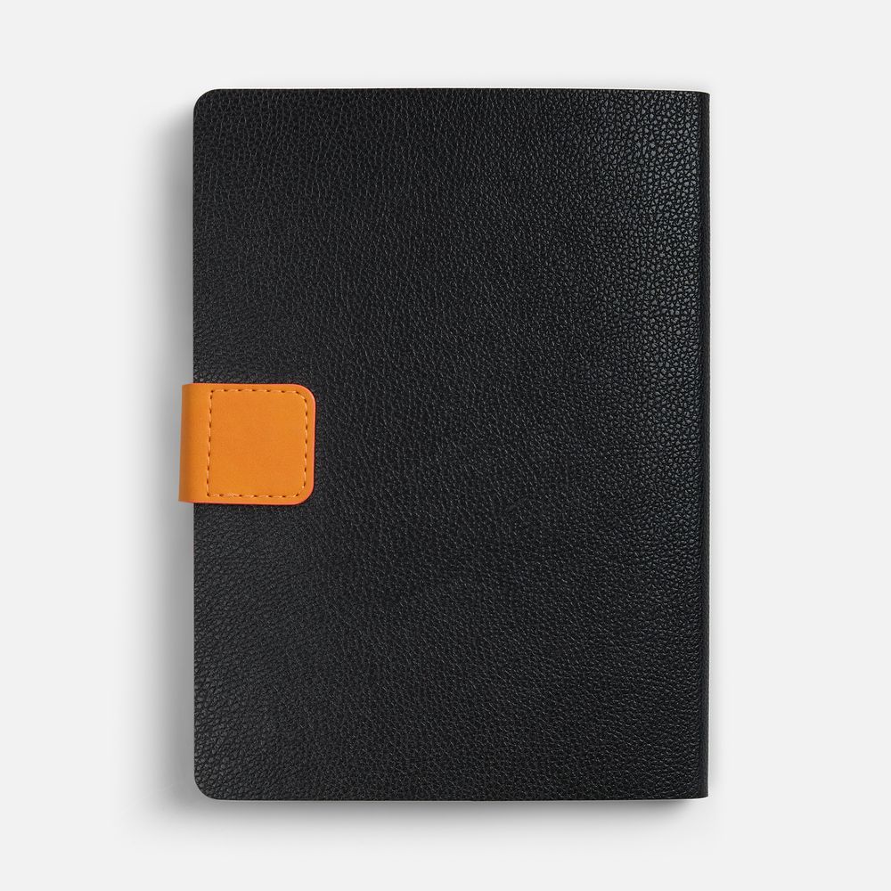 Ежедневник Boom, недатированный, черный с оранжевым