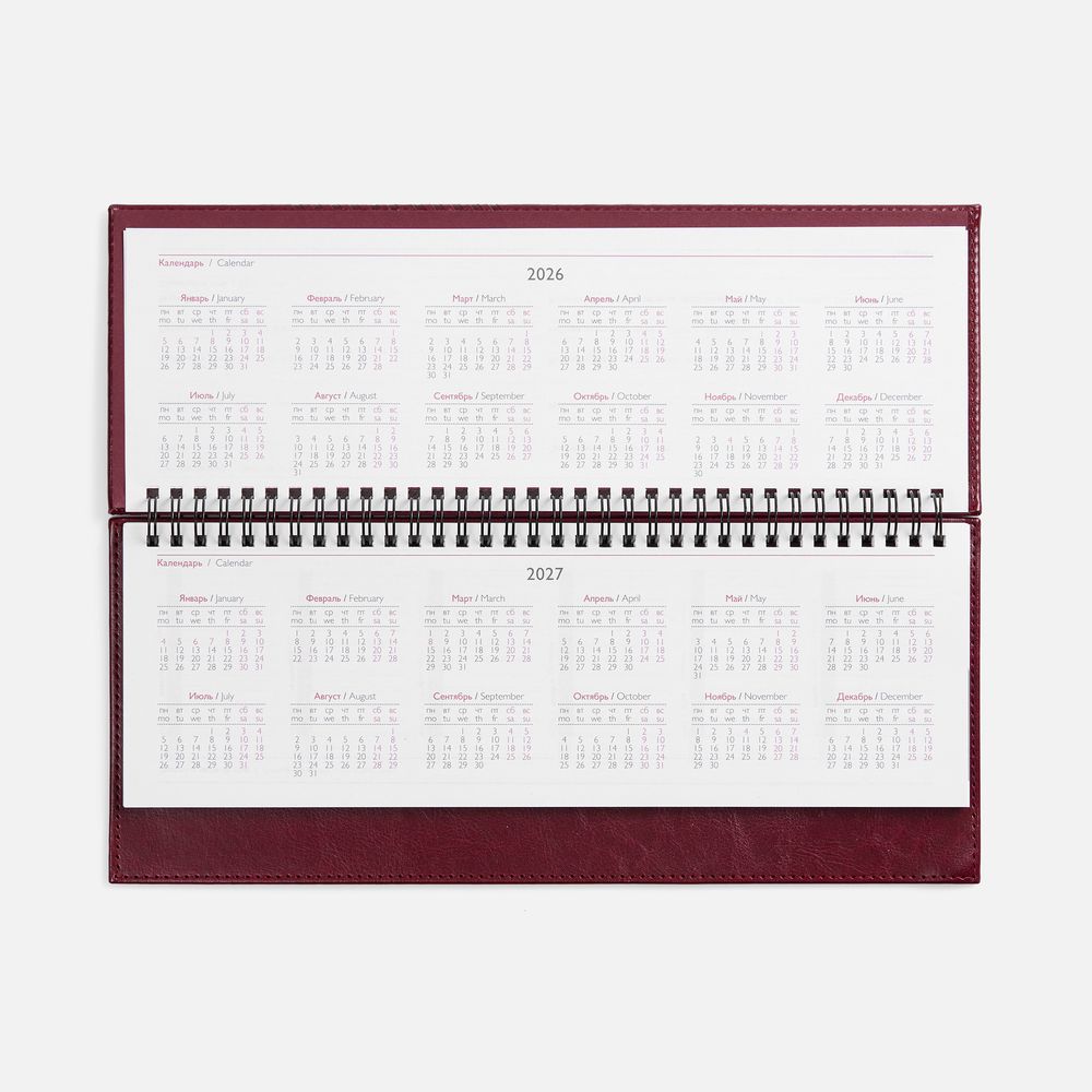 Планинг Faro, датированный, бордовый