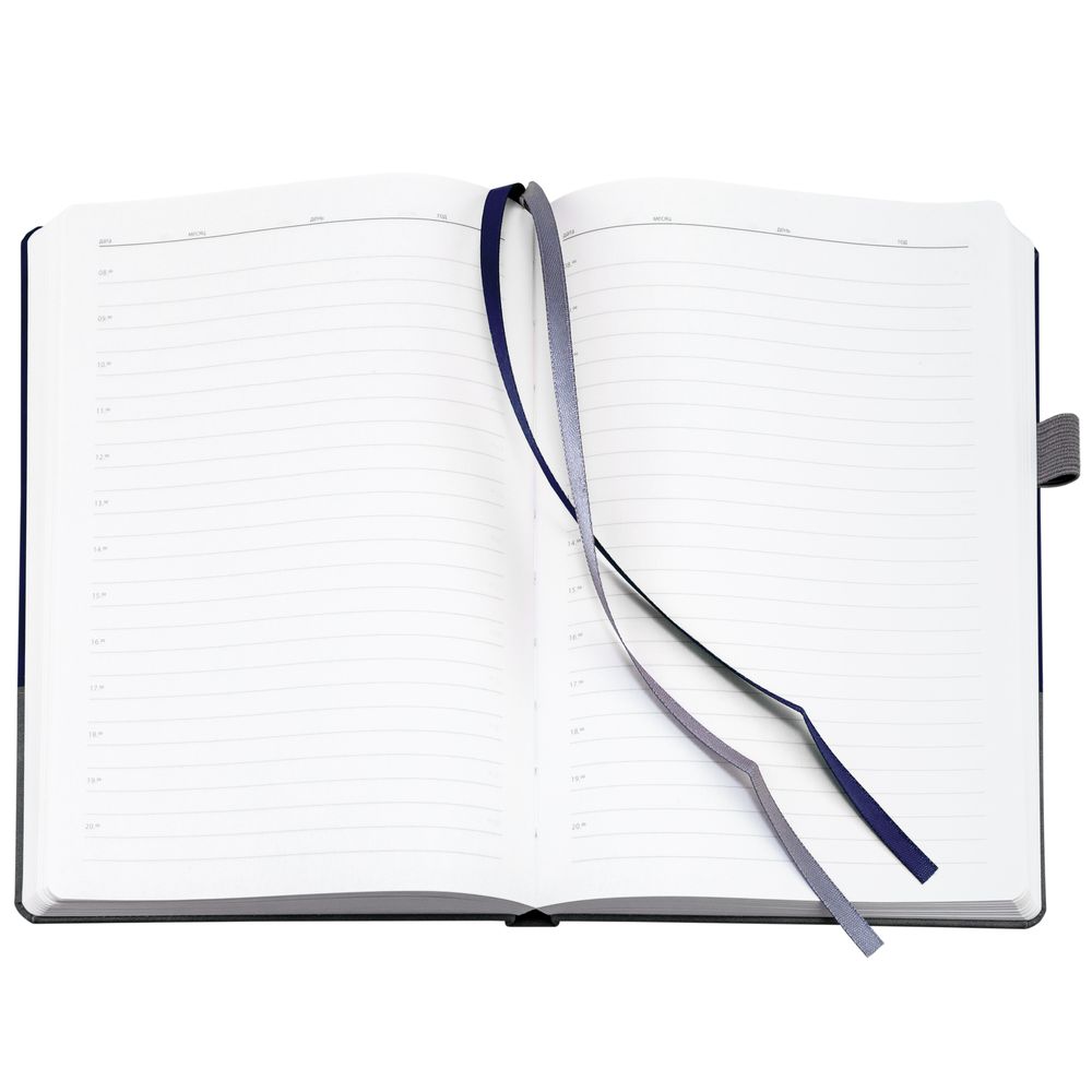 Ежедневник Horizon, недатированный, серый с синим