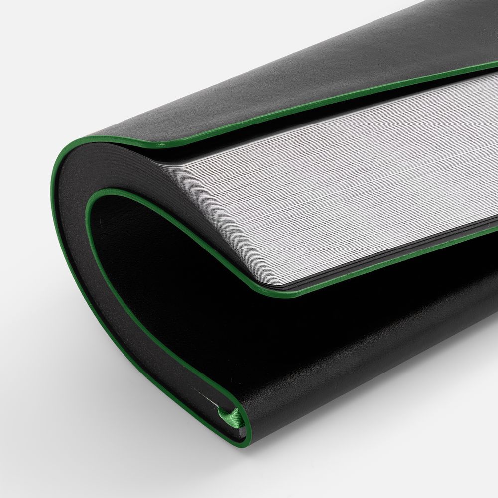 Ежедневник Trait, недатированный, черный с зеленым