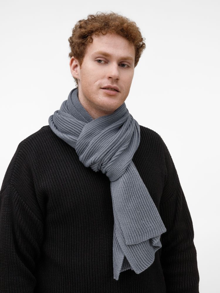 Шарф Nobilis Mono, серый (стальной)