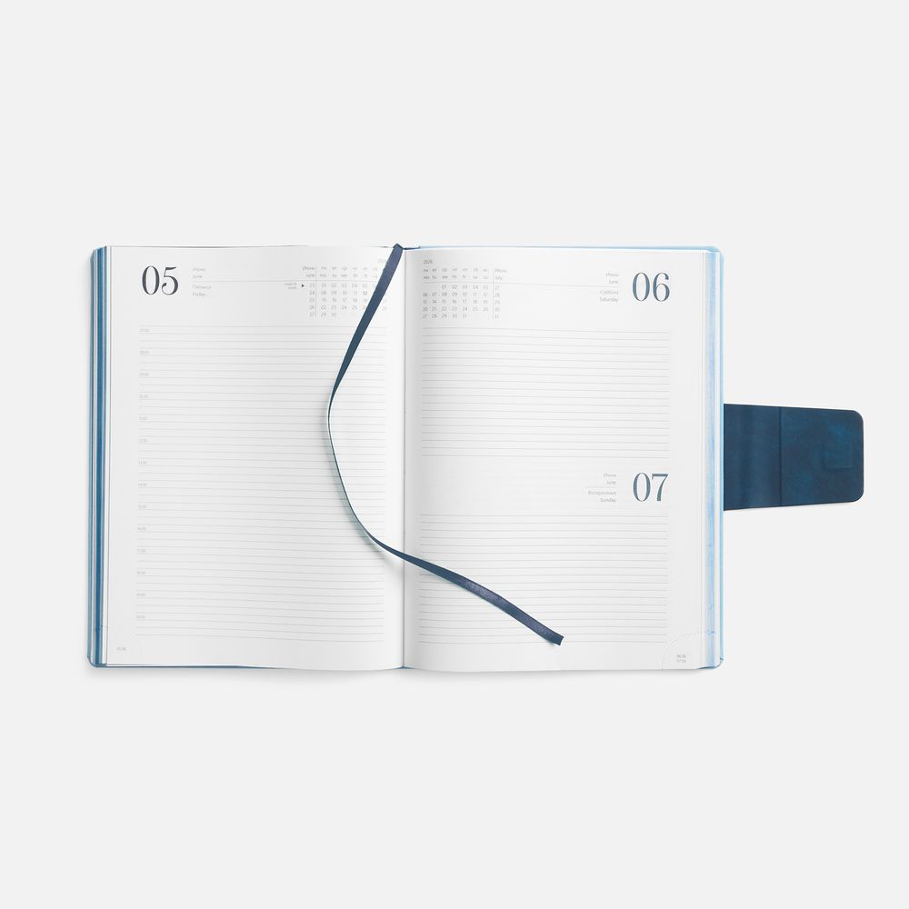 Ежедневник Grande Strap на заказ, датированный, голубой