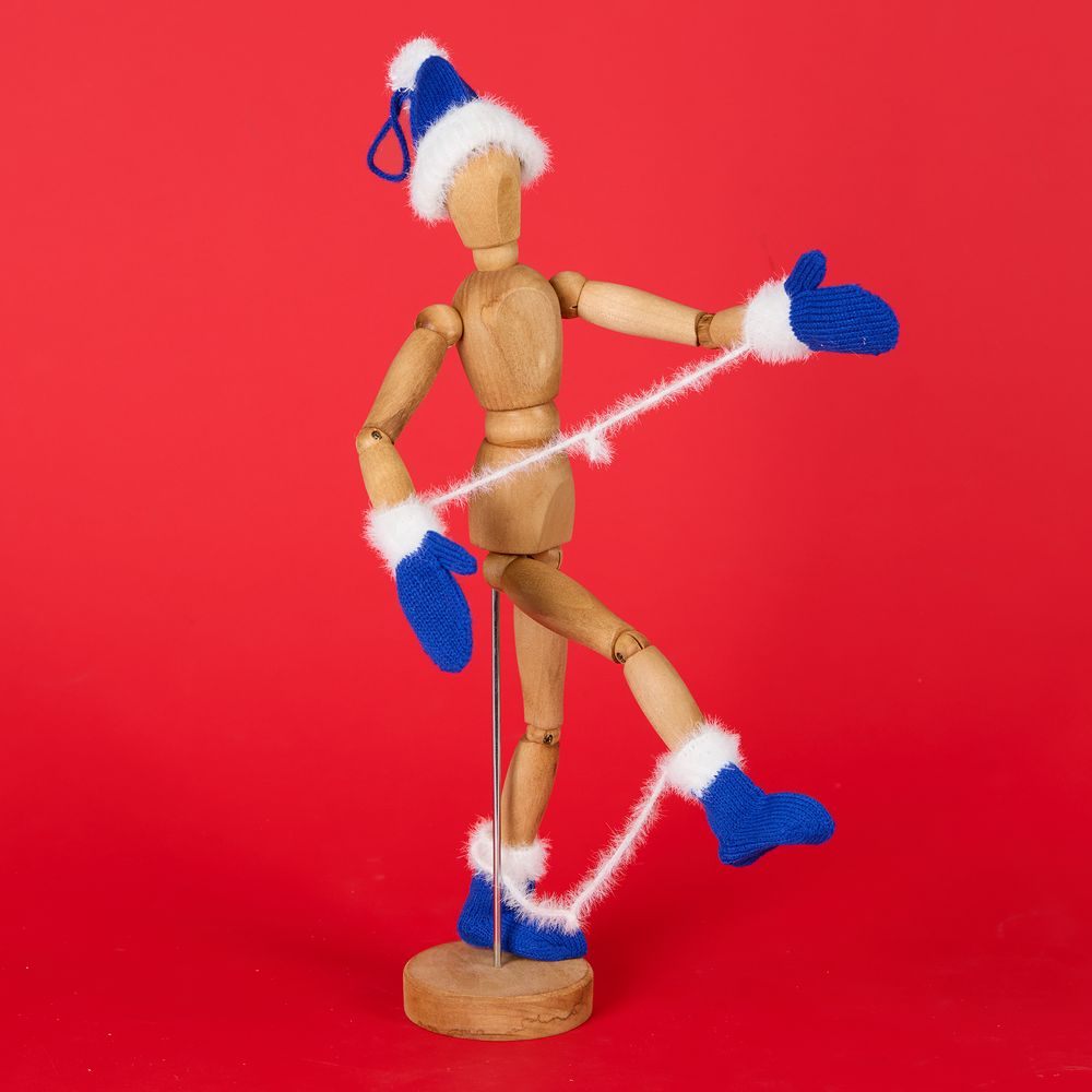 Подвеска на елку «Вьюжка», варежки, синяя