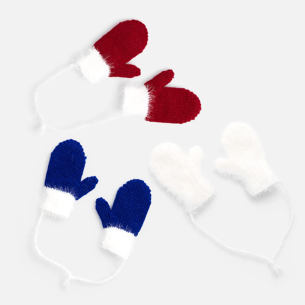 Подвеска на елку «Вьюжка», варежки, красная