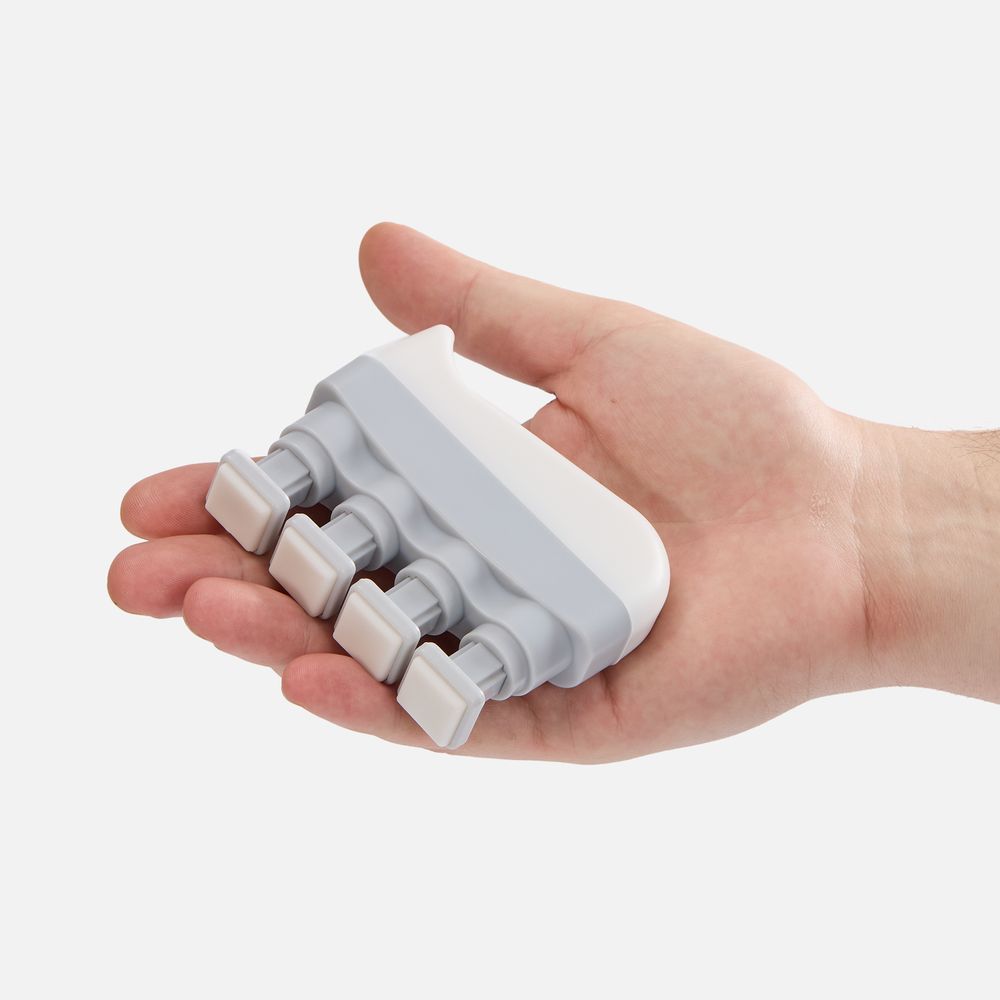 Эспандер кистевой FingerTap, серый с белым