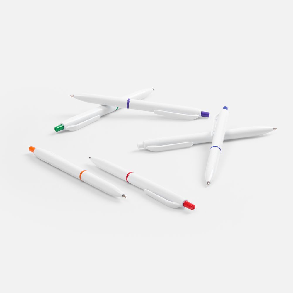 Ручка шариковая Bright Pop, белая с оранжевым