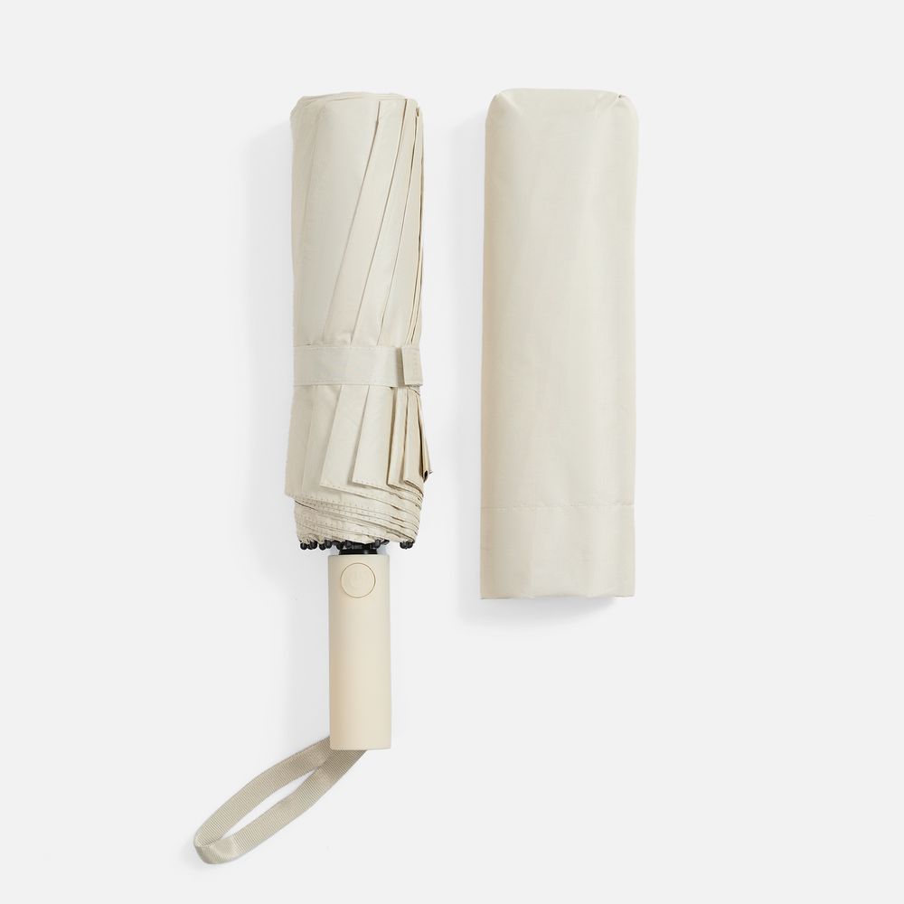 Зонт складной с УФ-защитой Ribstar, бежевый