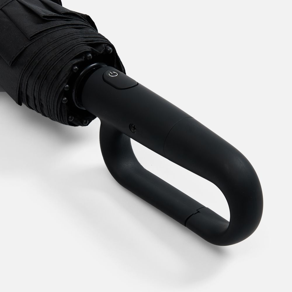 Зонт складной Skymate с УФ-защитой и ручкой-карабином, черный