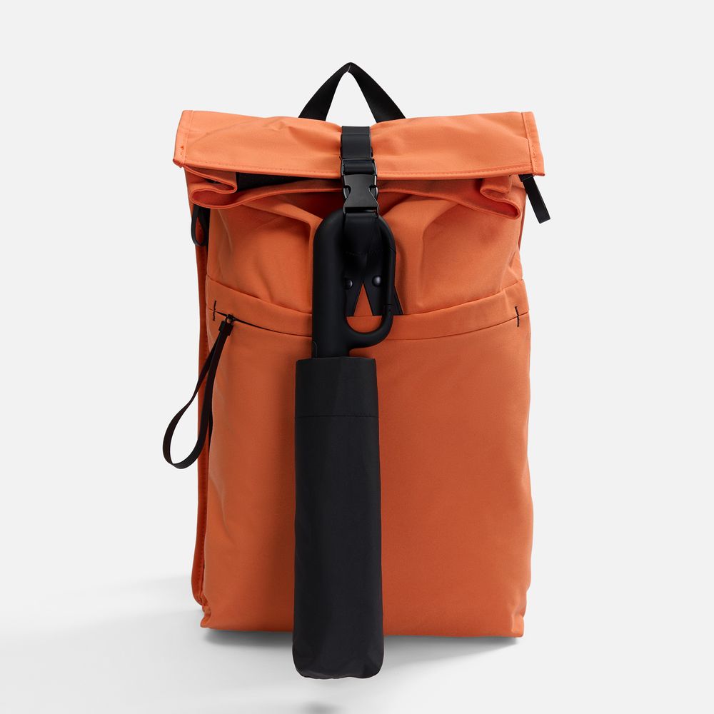 Зонт складной Skymate с УФ-защитой и ручкой-карабином, черный