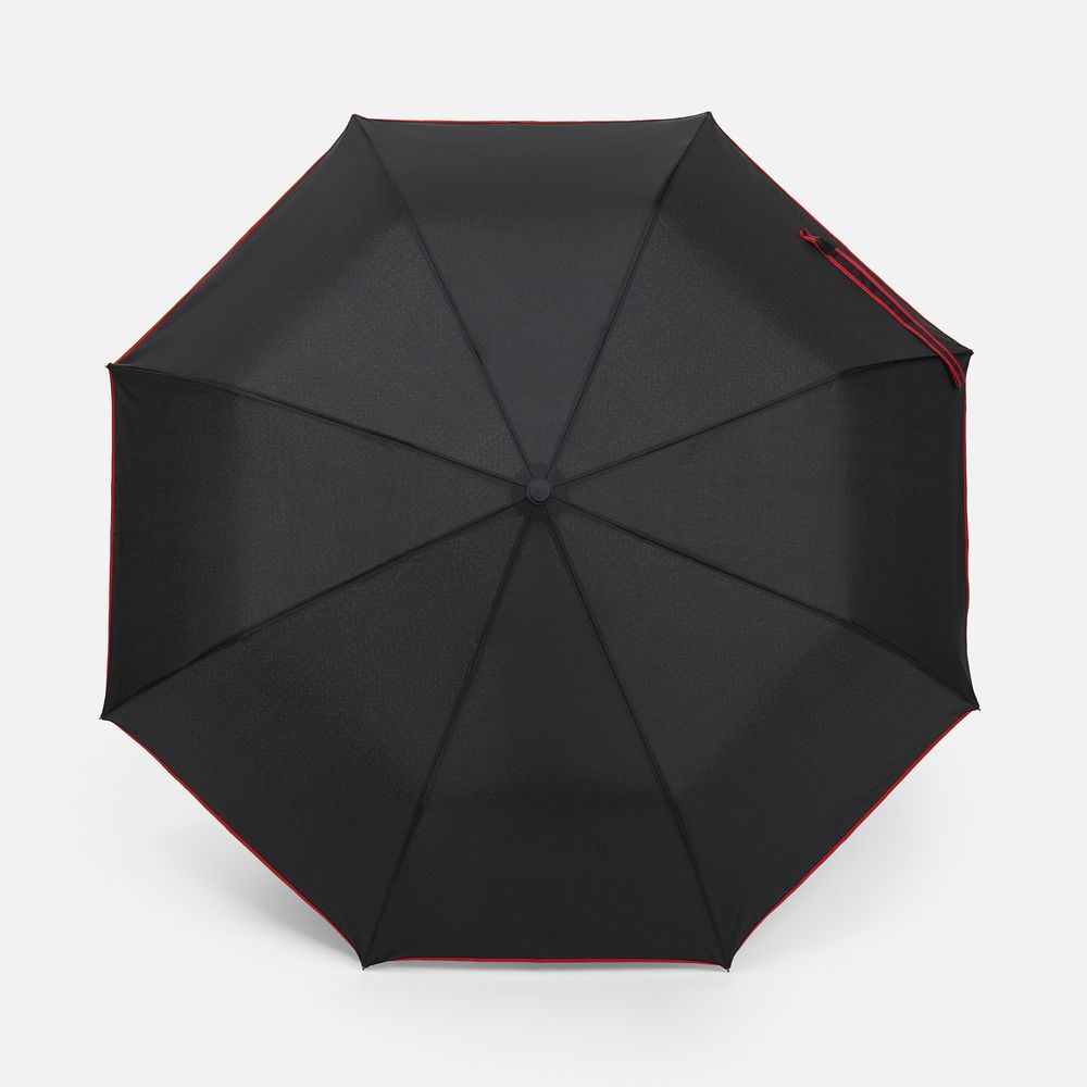 Зонт складной Edgeline, черный с красным