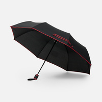 Зонт складной Edgeline, черный с красным