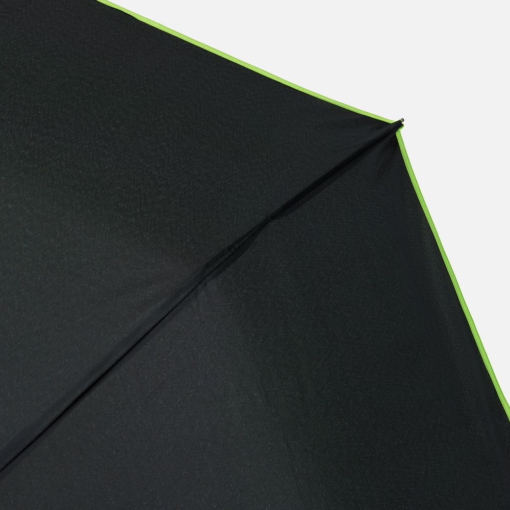 Зонт складной Edgeline, черный с зеленым
