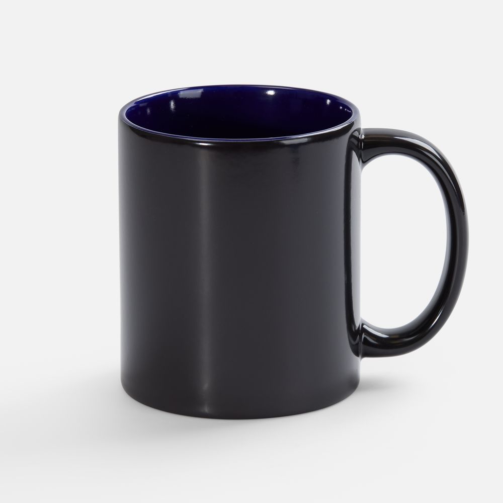 Кружка-хамелеон On Display, глянцевая, черная с синим