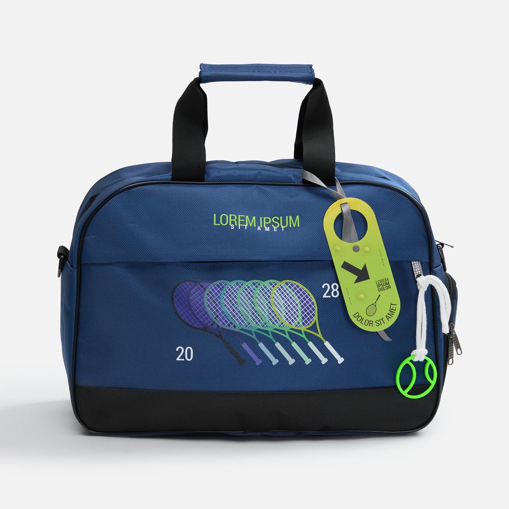 Спортивная сумка Atlantes, светло-серая с черным