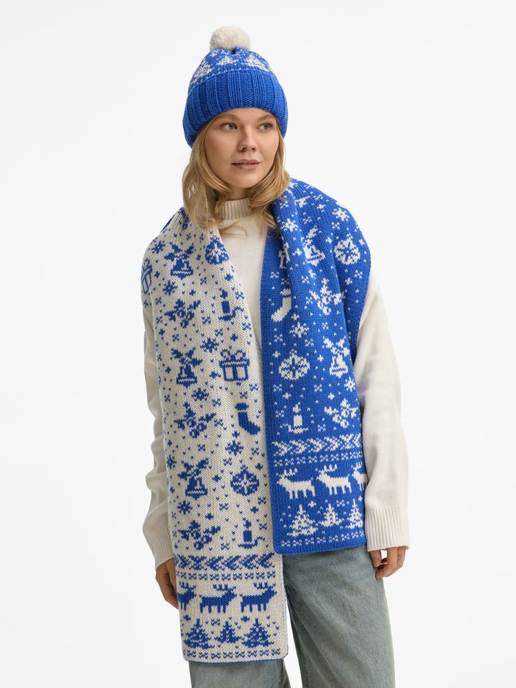 Шапка Holidale, синяя с молочным