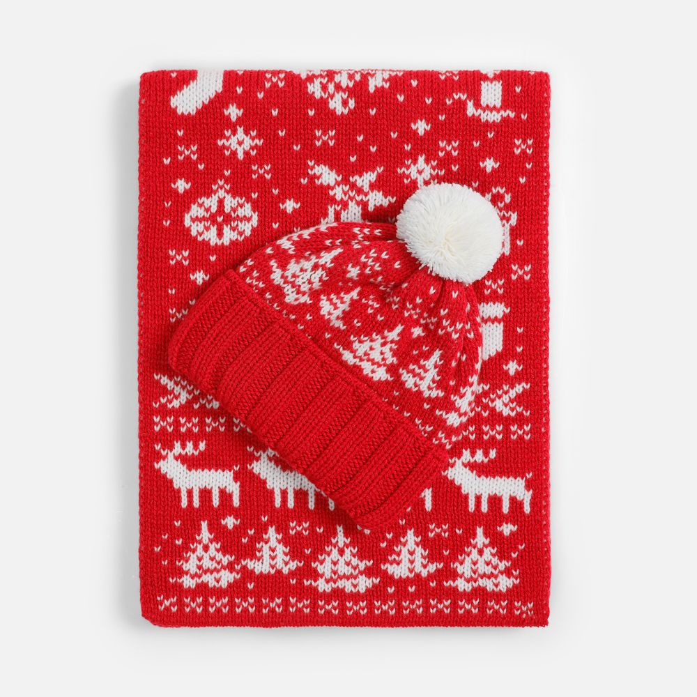 Шапка Holidale, красная с молочным