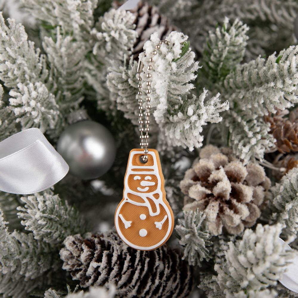 Мини-подвеска «Пряник», 3D-печать на заказ, снеговик