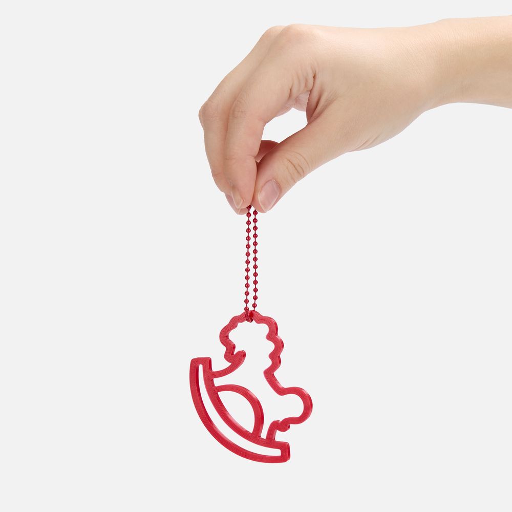 Подвеска «Лошадка-качалка», 3D-печать, красная