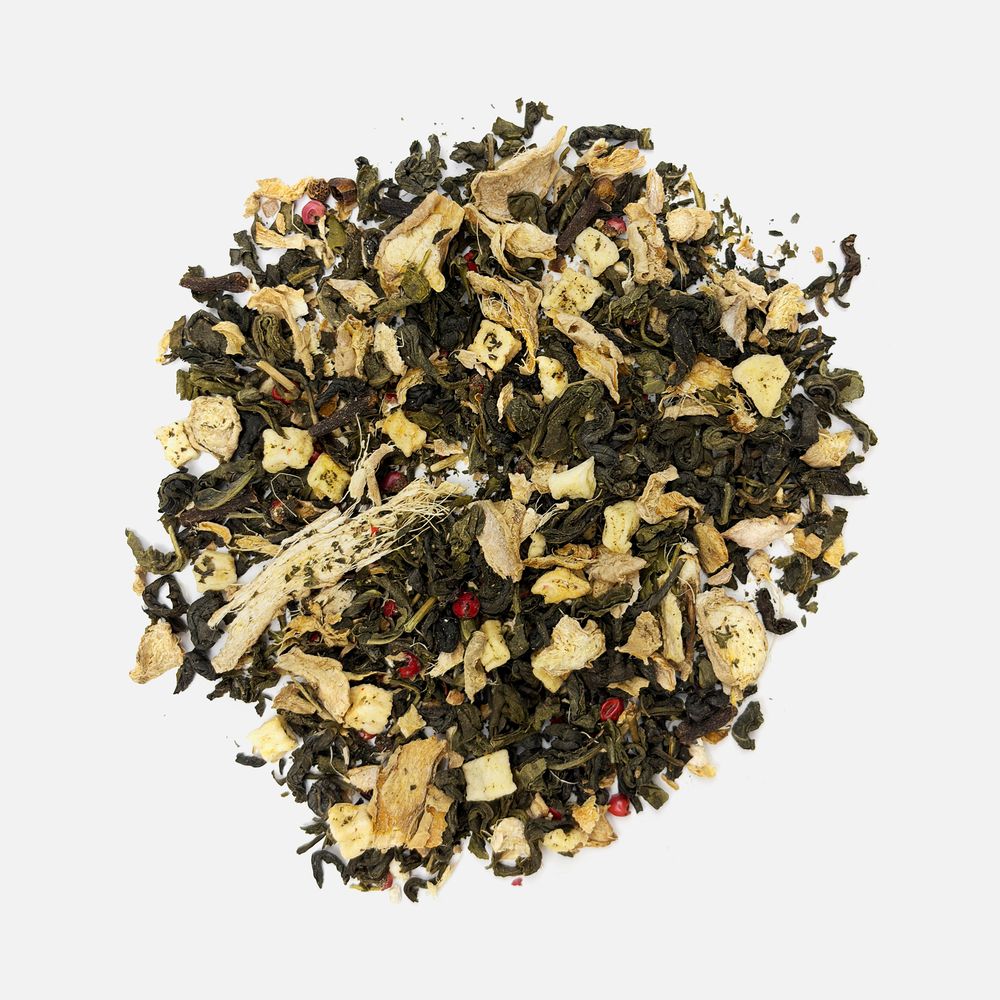 Чай «Сокочай», зеленый с соком имбиря, яблоком, гвоздикой и розовым перцем