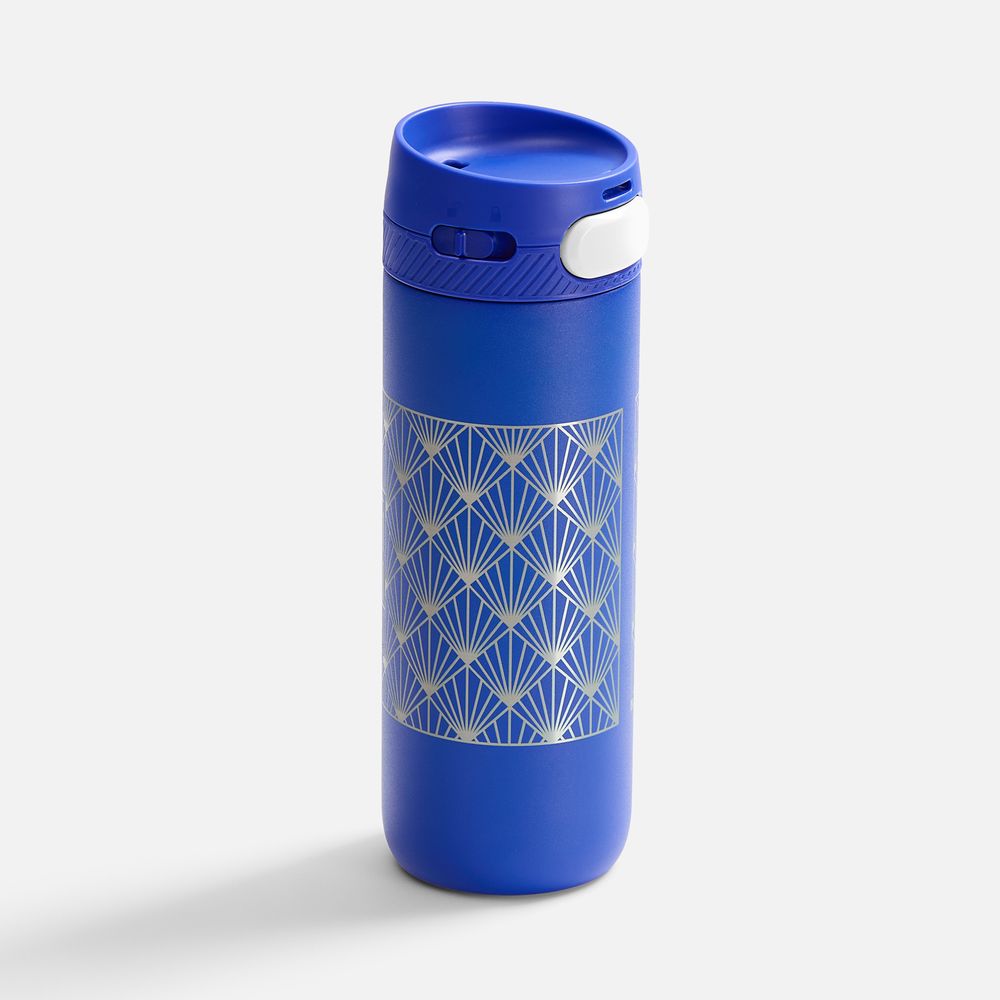 Термостакан X1 с цветной кнопкой, синий с красным