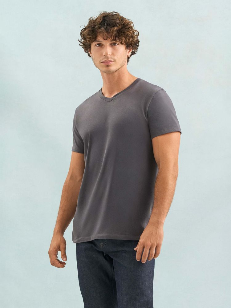 Футболка унисекс Regent с V-образным вырезом, кобальт (темно-синяя)