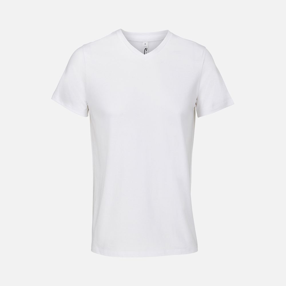 Футболка унисекс Regent с V-образным вырезом, белая