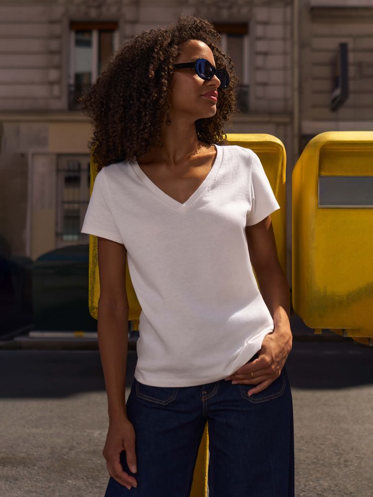 Футболка женская Regent Women с V-образным вырезом, розовая (candy)