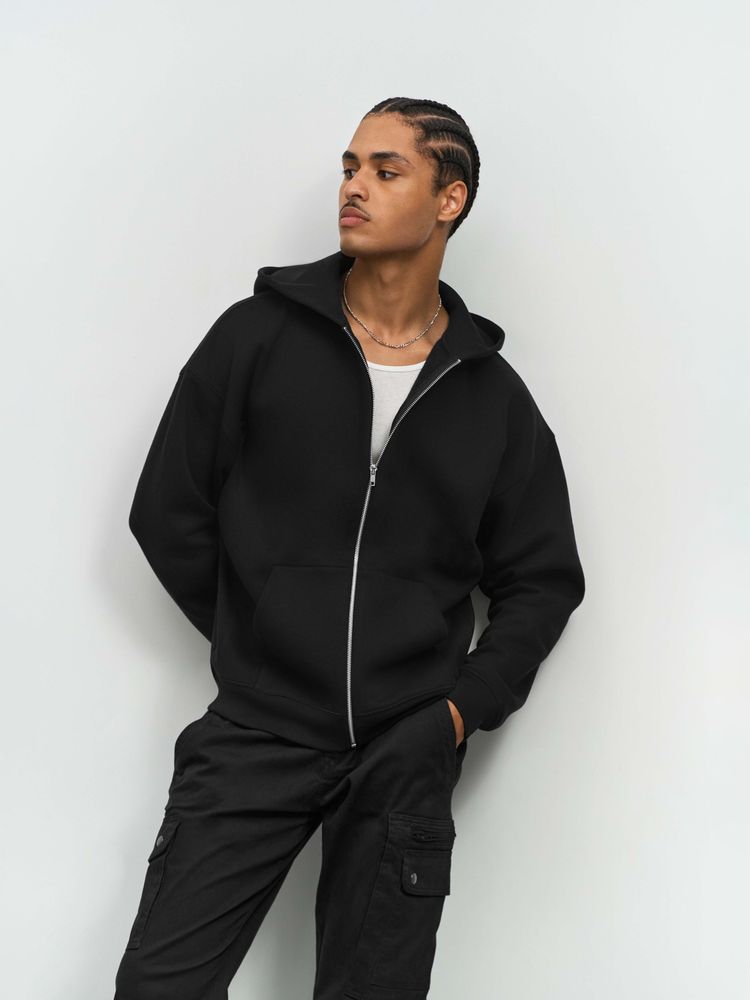 Толстовка унисекс на молнии Jelo, серый меланж