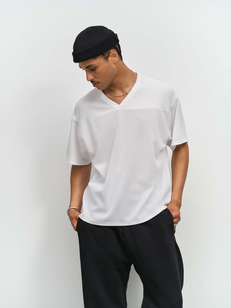 Футболка унисекс Nino с V-образным вырезом, белая