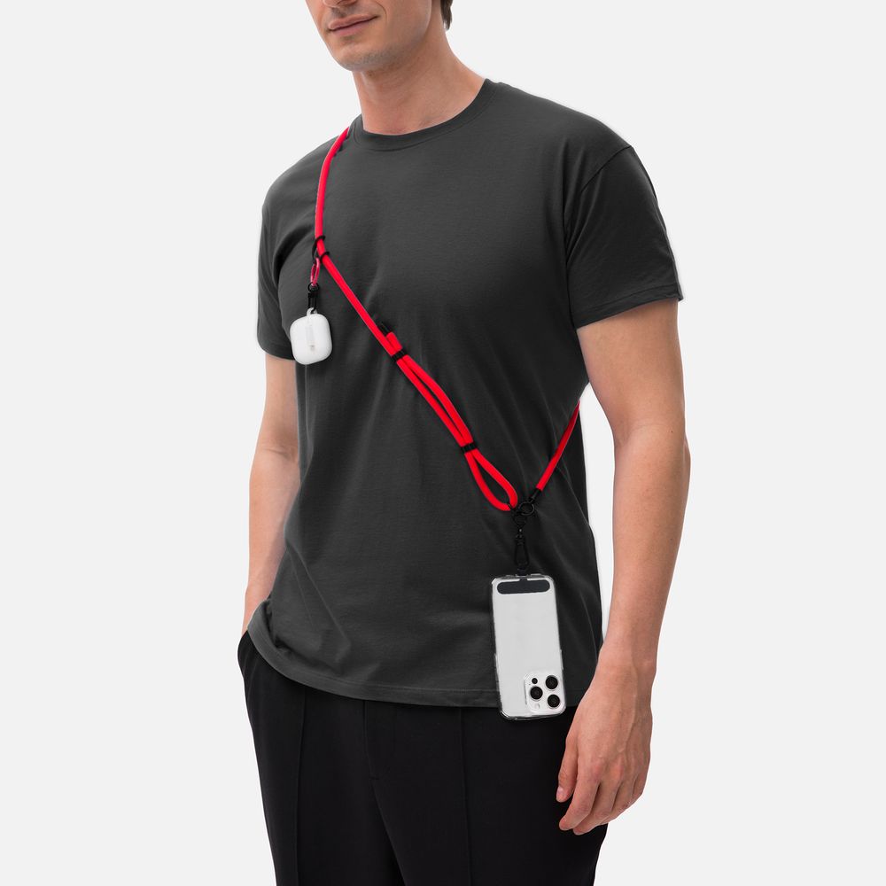 Шнурок для телефона OmniHold, красный