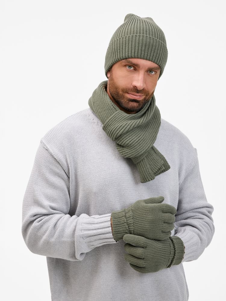 Шапка Catch Match без помпона, зеленая (полынь)