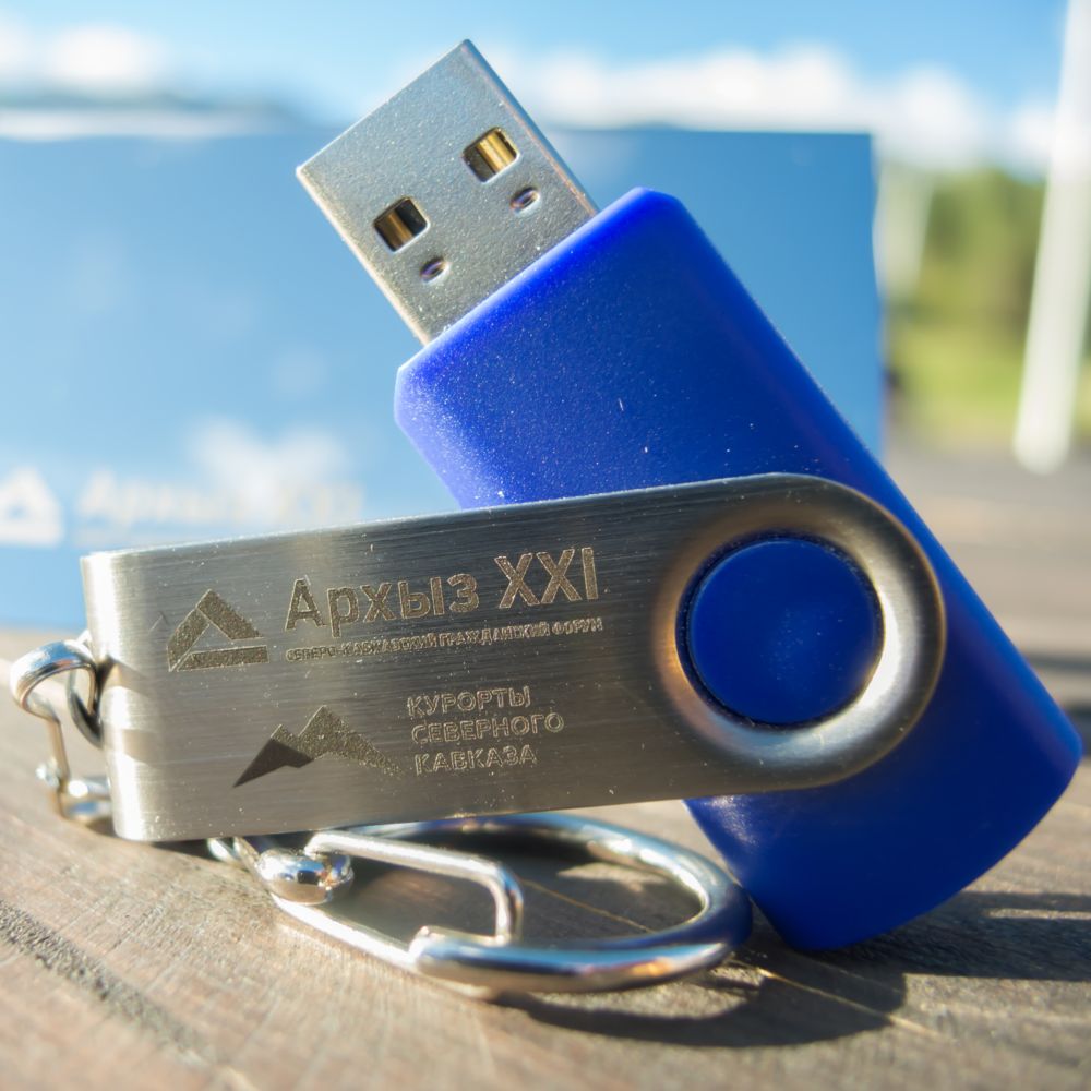 Флешка Twist, синяя, 16 Гб