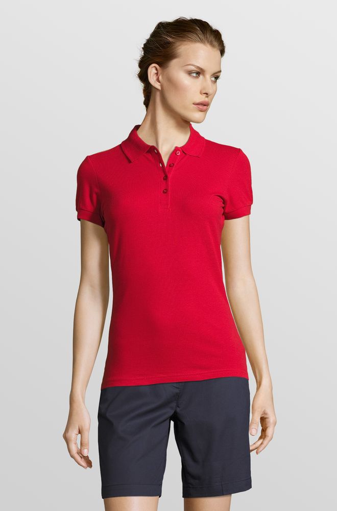 Рубашка поло женская People 210, красная