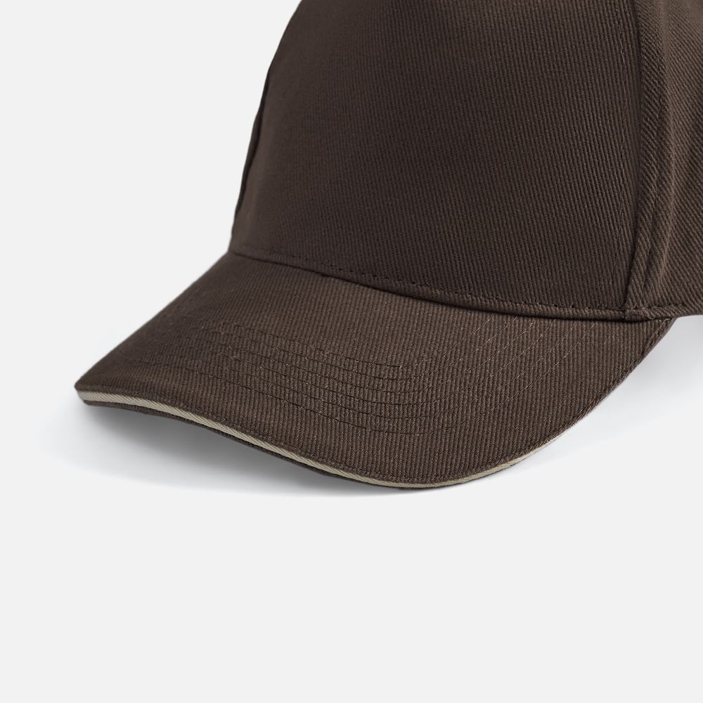 Бейсболка Long Beach, коричневая с бежевым