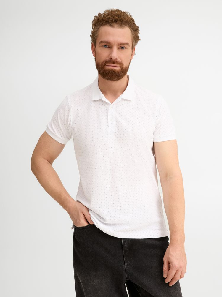 Рубашка поло мужская Brandy Men, белая с темно-синим