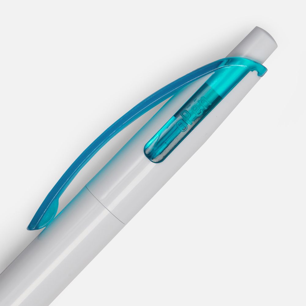 Ручка шариковая Bento, белая с голубым