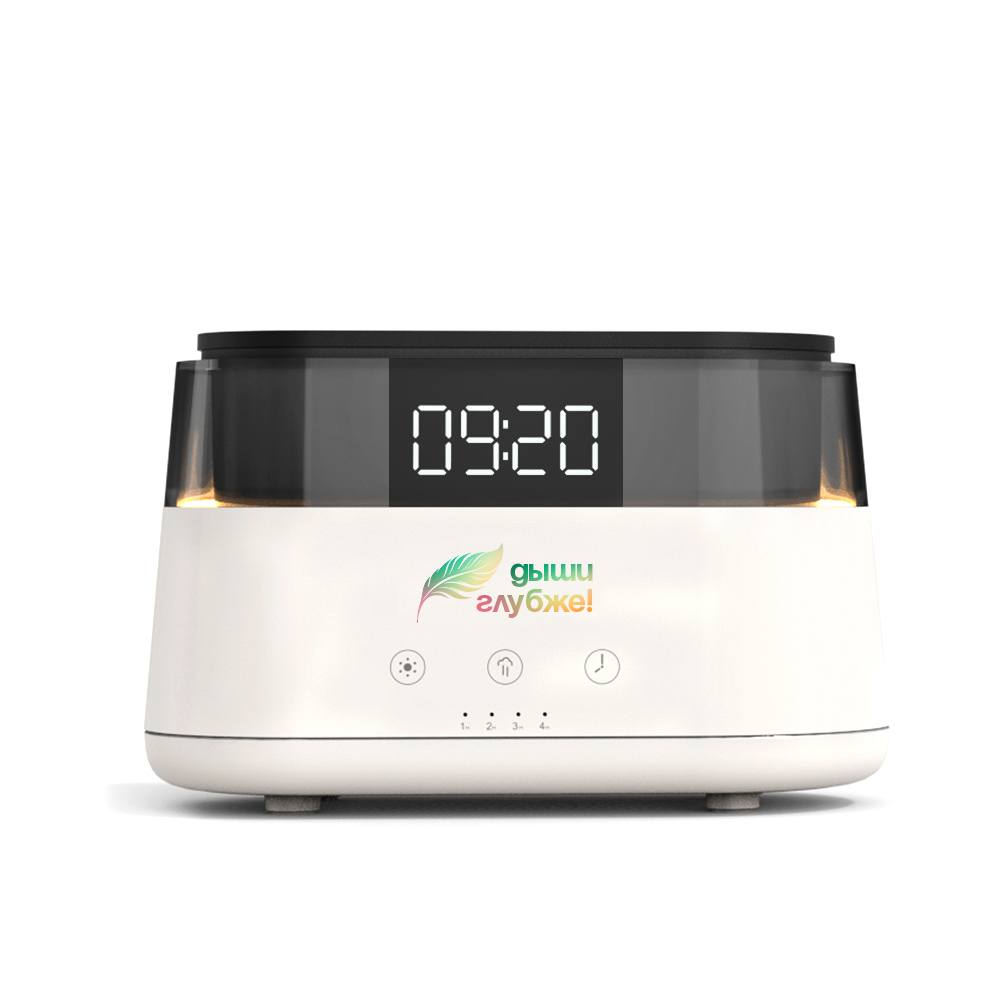 Светодиодный USB увлажнитель-ароматизатор Brava с часами с RGB подсветкой