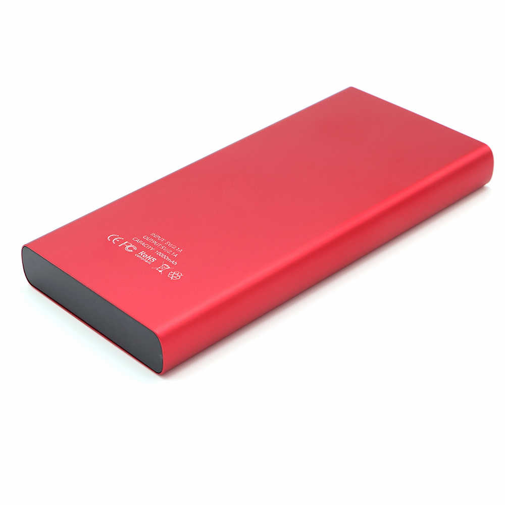 Внешний аккумулятор Höginn в металлическом корпусе, 10000mAh, красный.