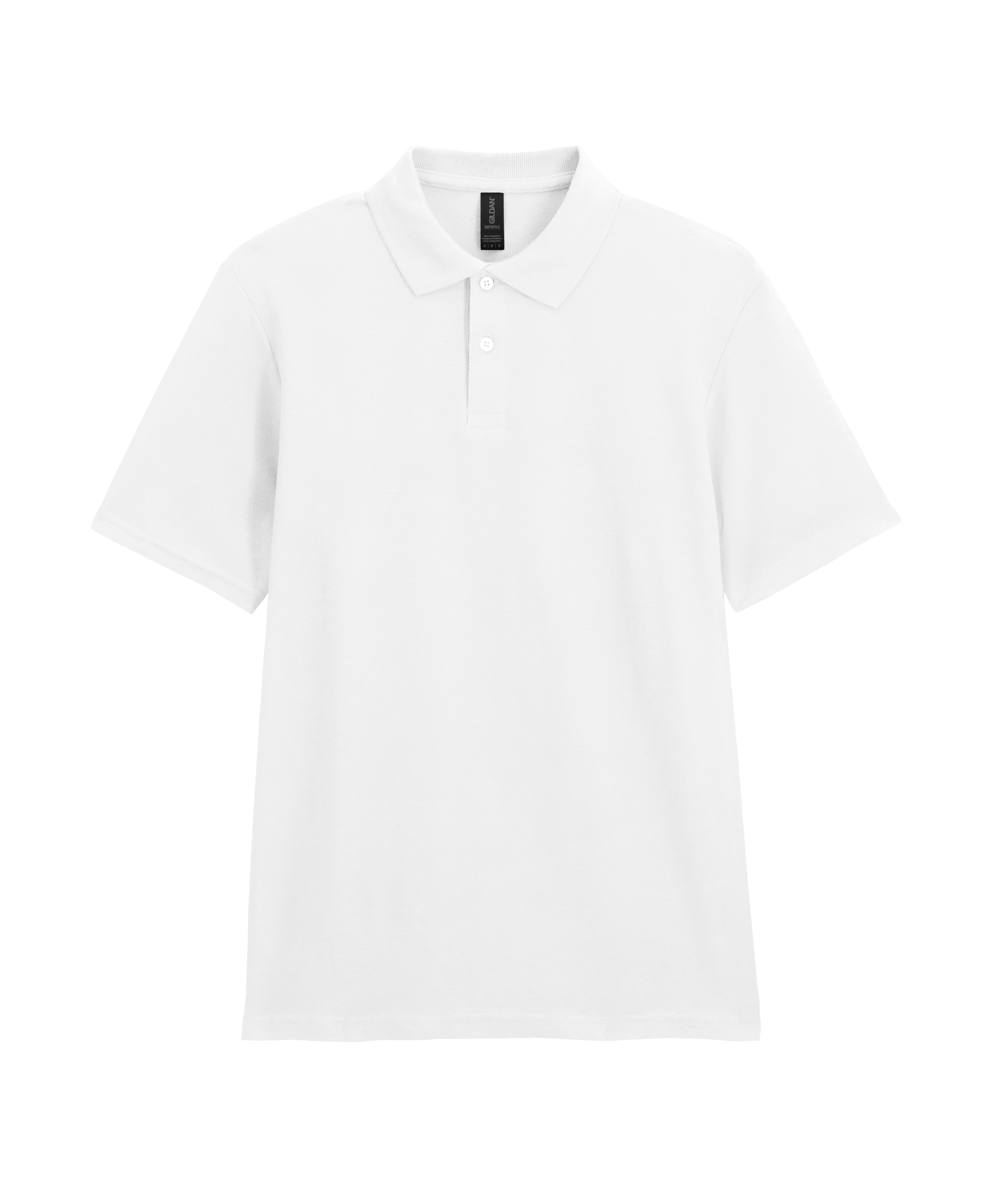 Футболка поло SOFTSTYLE ADULT DOUBLE PIQUE, БЕЛЫЙ 2XL