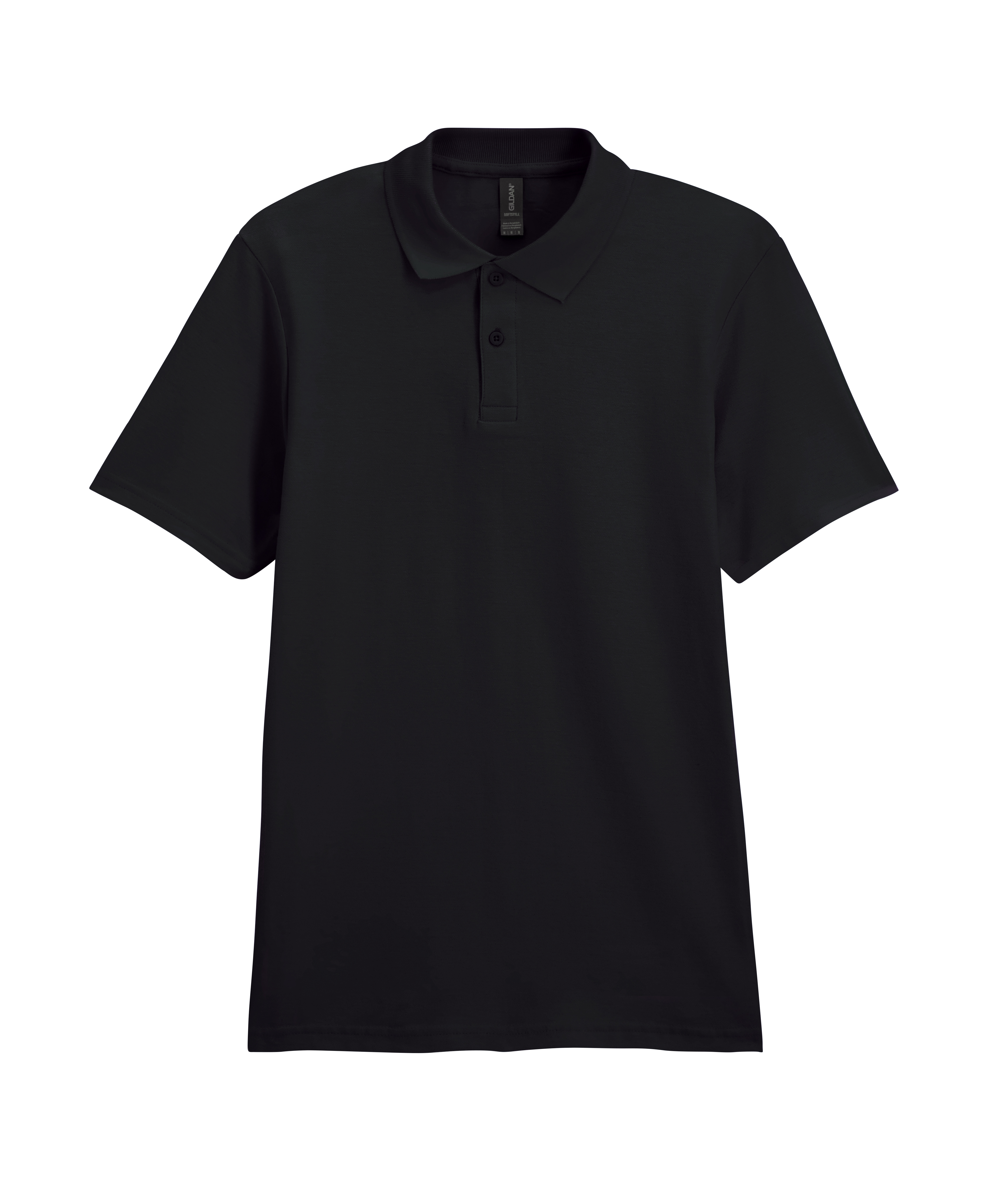 Футболка поло SOFTSTYLE ADULT DOUBLE PIQUE, ЧЕРНЫЙ 3XL