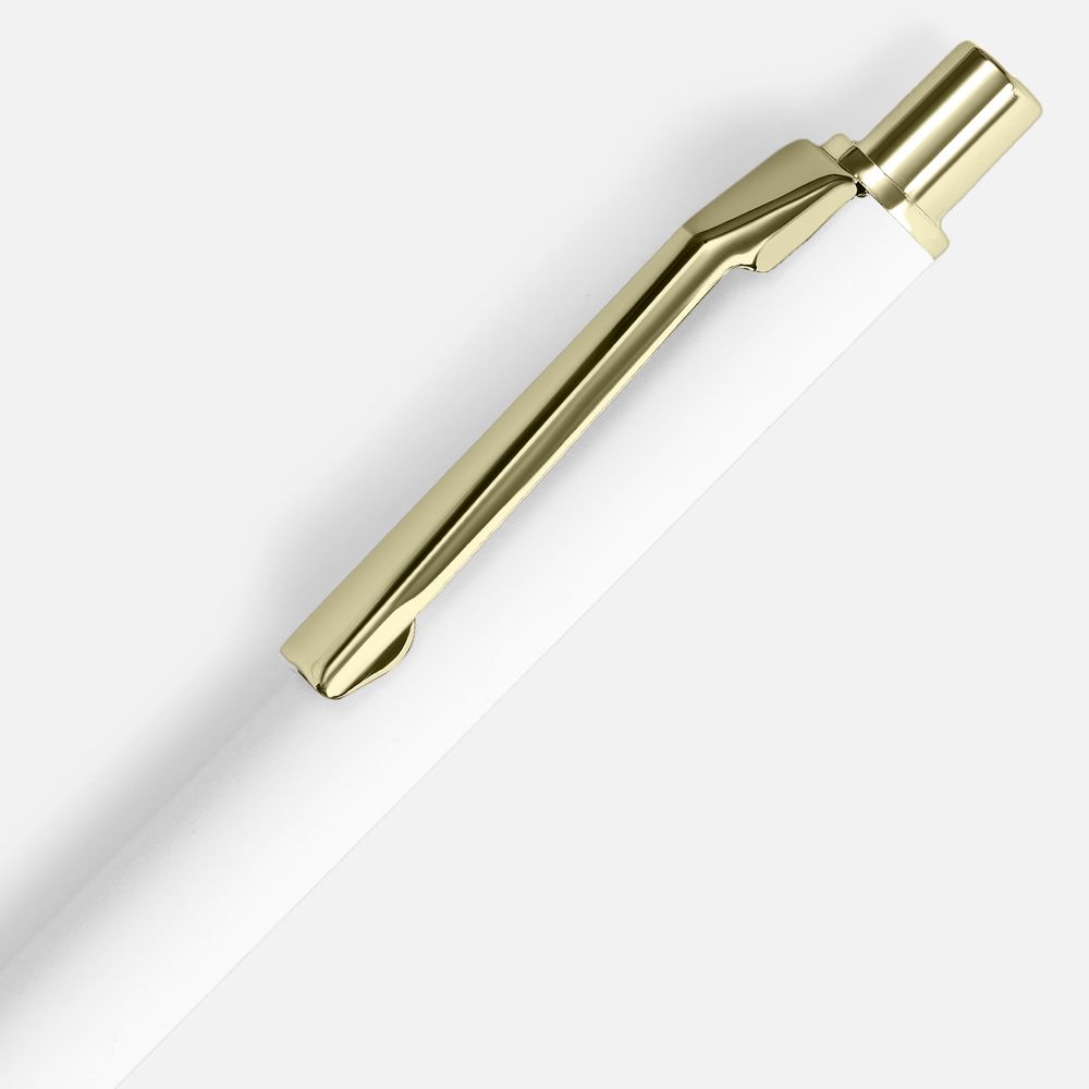 Ручка шариковая Lobby Soft Touch Gold, белая