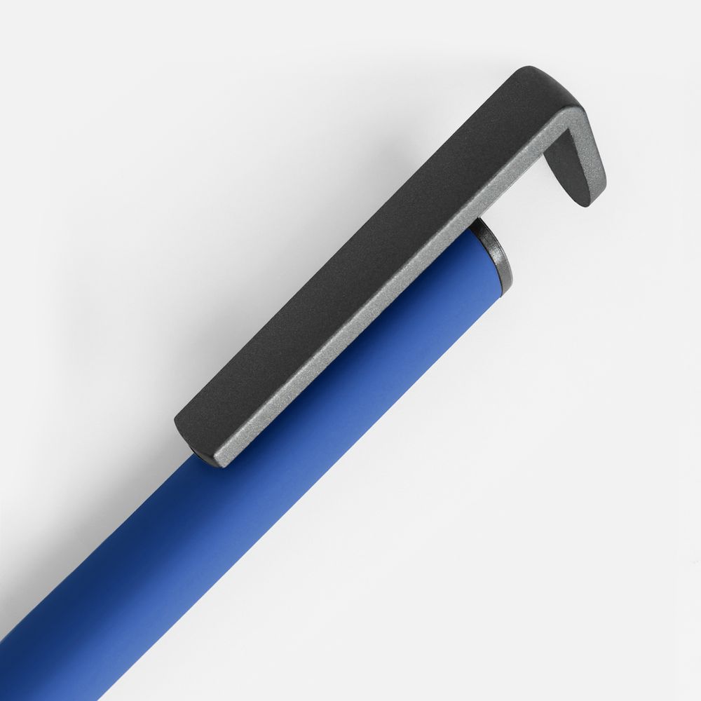 Ручка шариковая Standic Soft Touch с подставкой для телефона, синяя