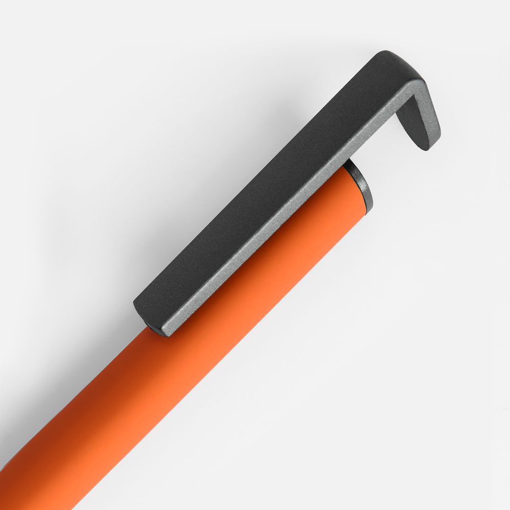 Ручка шариковая Standic Soft Touch с подставкой для телефона, оранжевая