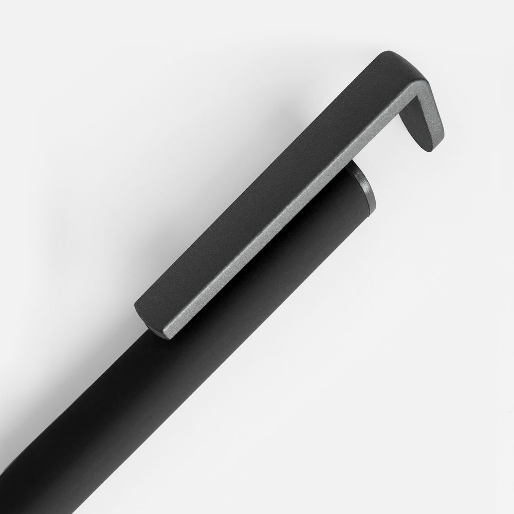 Ручка шариковая Standic Soft Touch с подставкой для телефона, черная