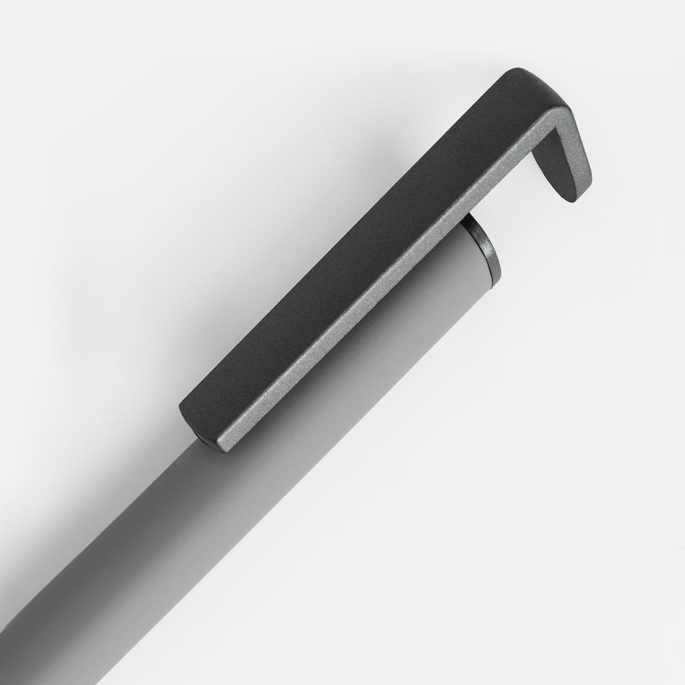 Ручка шариковая Standic Soft Touch с подставкой для телефона, серая