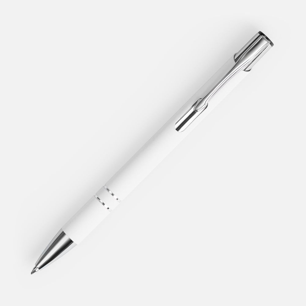 Ручка шариковая Keskus Soft Touch, белая